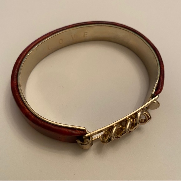 Alligator Mock Croc Gold chain Bangle Bracelet - Picture 5 of 11